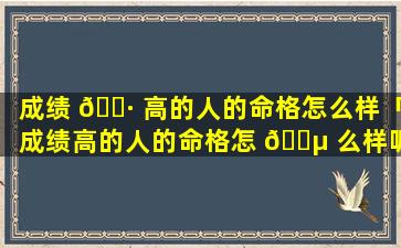 成绩 🌷 高的人的命格怎么样「成绩高的人的命格怎 🐵 么样呢」